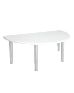 Semi Circle Table 1200 x 600mm White  Junior Legs 50cm