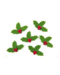 Felt Holly Stickers Pack of 20