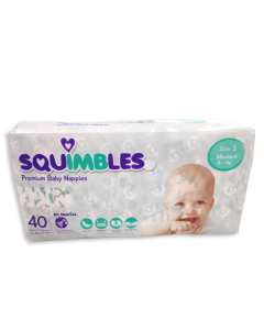 Squimbles Premium Nappies Medium 6-11kg Bulk 160