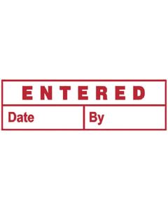 Deskmate Stamp - Entred/Date/By Red