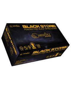 Storm Powder Free Black Nitrile Examination Gloves Large [Box of 100]