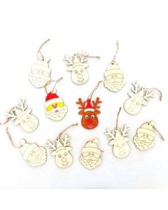 Wooden Christmas Characters Pack of 12