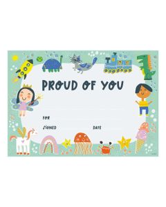Kid Drawn Doodles Card Certificates Pack of 20