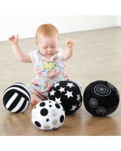 Black and White Soft Sensory Activity Balls Pack of 4