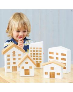 Tiny Town Wooden Houses Set of 5