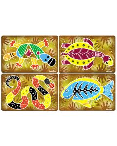 Aboriginal Art 20 Piece Set of 4 