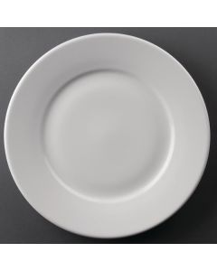 Olympia Athena Porcelain Wide Rimmed Plates 254mm Set of 12
