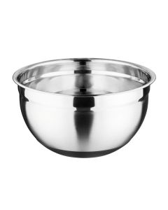 Vogue Stainless Steel Mixing Bowl with Silicone Base 5Ltr