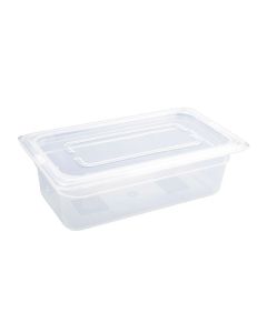 Vogue Polypropylene 1/3 Gastronorm Container with Lid 100mm Pack of 4