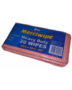 Merriwipe H/D 60x45cm Red Pk20
