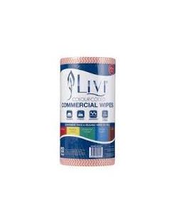 Wipes Livi Commercial Heavy Duty Red 45m Roll