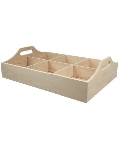Wooden Tray with Compartments