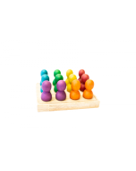 Mini Rainbow People In Wooden Tray