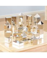 Metallic Assorted Mini Blocks Silver Pack of 32
