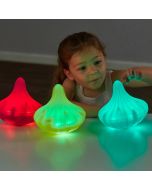 Light Up Twist and Turn Spinning Tops Set of 3